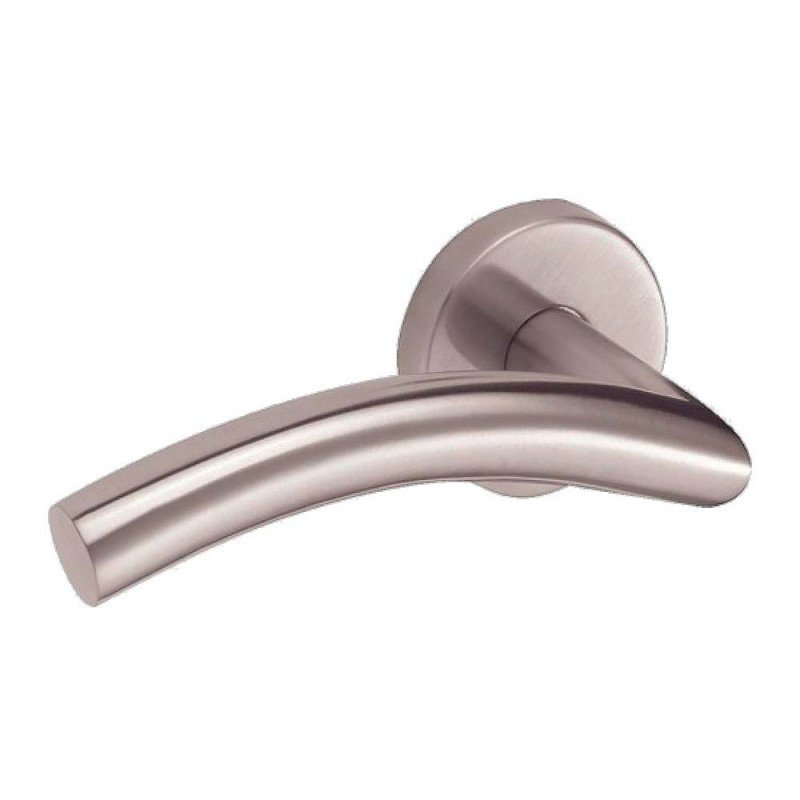 BÉQUILLE DOUBLE INOX SUR ROSACE LINOX 494 BEC DE CANE - VACHETTE - 058378