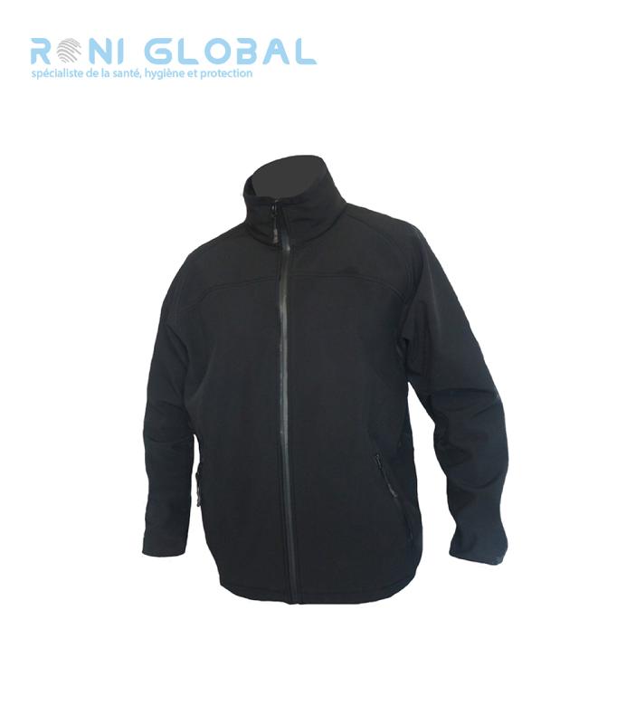 Blouson softshell de travail noir - Polyester/élasthanne - TYPHON PBV - Imperméable et respirant_0