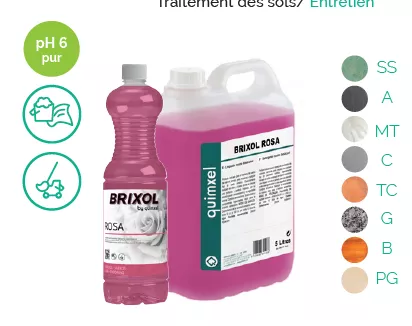 BRIXOL ROSA 1,5L - Nettoyant pour sols en marbre, terrazzo, grès et mosaïque - Fort pouvoir dégraissant_0