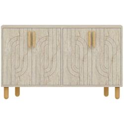 Buffet 4 portes en aggloméré Rodney travertine Hanah Home - 8684283501854_0