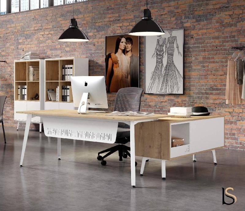 Bureau de direction Arky avec rangement. - 188, Blanc, Non_0