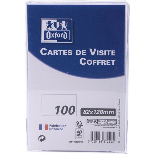CARTES DE VISITE 82X128 PAQUET - OXFORD