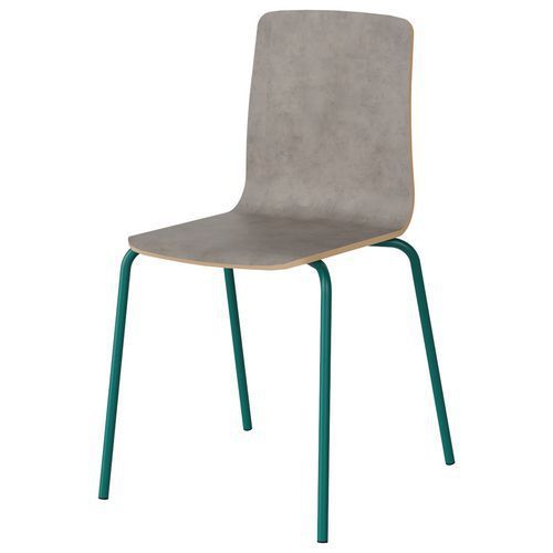 CHAISE MALIBU 4P T6 COQUE BÉTON CHIC F186 / ACIER BLEU 5018