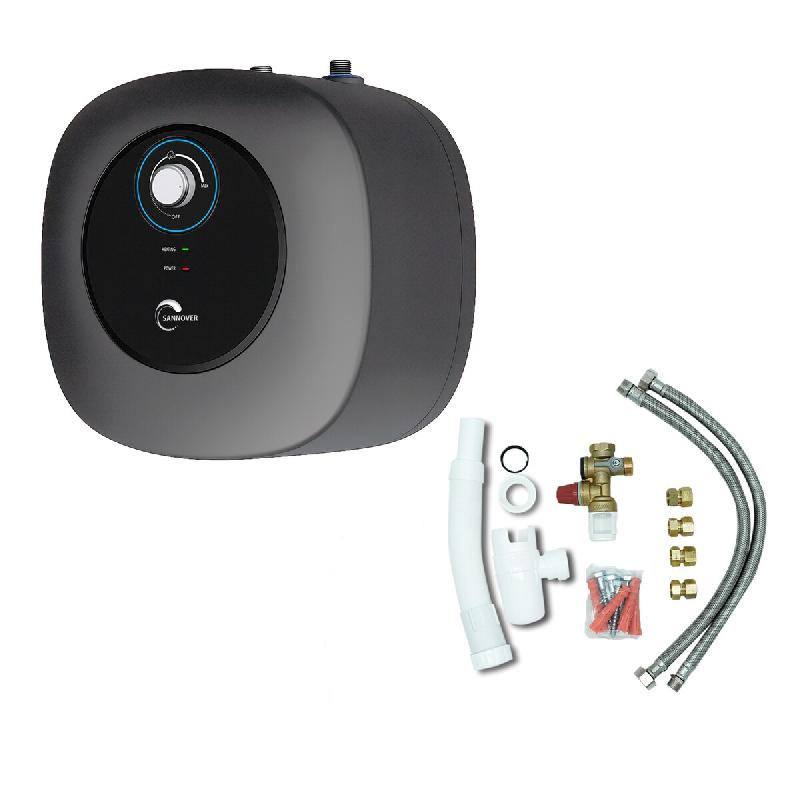 Chauffe Eau Electrique ADROS 10L Sous Evier Sannover + Kit d'Installation Complet NF - noir 3760401214495_0