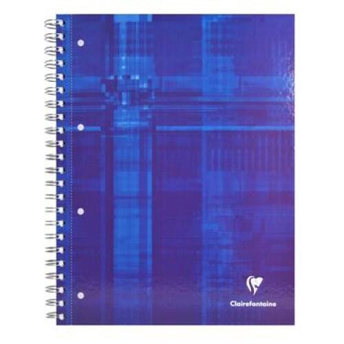 Clairefontaine Lot de 5 Cahier Metric Bind'O Block A4+, 160p./80 feuilles perforées 90 g/m² reliure intégrale, ligné 8mm + marge cadré 4 couleurs_0