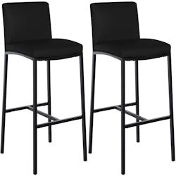 CLP Lot de 2 Tabourets de bar Freeport Noir /Similicuir - noir polyester 327327_0