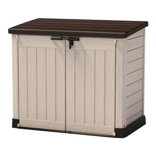 COFFRE EN RÉSINE MULTIFONCTIONS 1200L AVEC VÉRINS - BEIGE