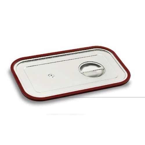 COUVERCLE GN 1/4 EN INOX 18/10 AVEC JOINT EN SILICONE 26.5 X 16.2CM - LACOR - GASTRONORME