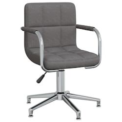 Décoshop26 - Chaise pivotante de salle à manger hauteur réglable accoudoirs en tissu gris foncé DEC025090 - gris 3000255064328_0