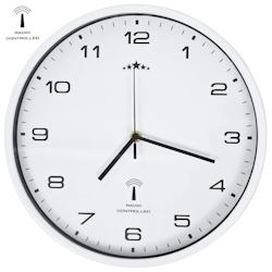 Décoshop26 - Horloge murale radioguidée avec mouvement à quartz 31 cm Blanc DEC022249 - blanc 3001311469606_0