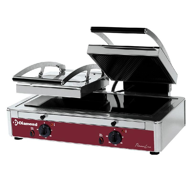 Diamond - Grill Panini DOUBLE vitrocéramique - réf. LGV62/F-N - AKS-LGV62/F-N_0