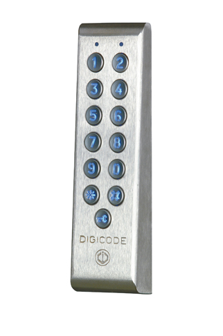 Digicode® étroit rétro-éclairé en inox avec électronique intégrée - profil100eint - 100 codes utilisateurs - 2 relais_0