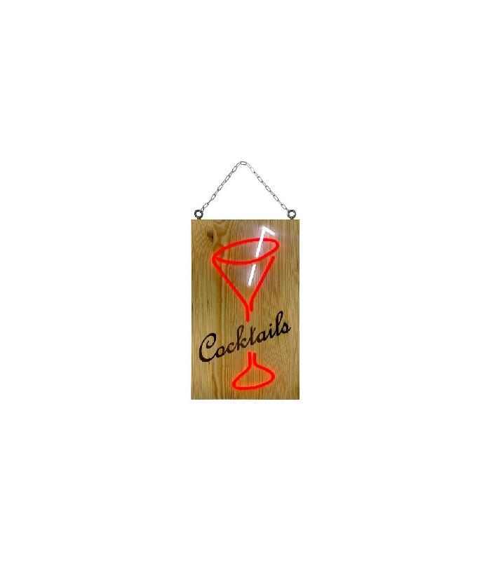 Enseigne lumineuse LED intérieur en bois avec batterie 9 800 mAh - Fabrication française - Référence: LED-152-BA98_0