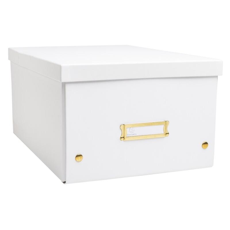 Exacompta Lot de 5 Boîte de rangement NÉO DÉCO, format A4+, coloris blanc - 3130630623588_0