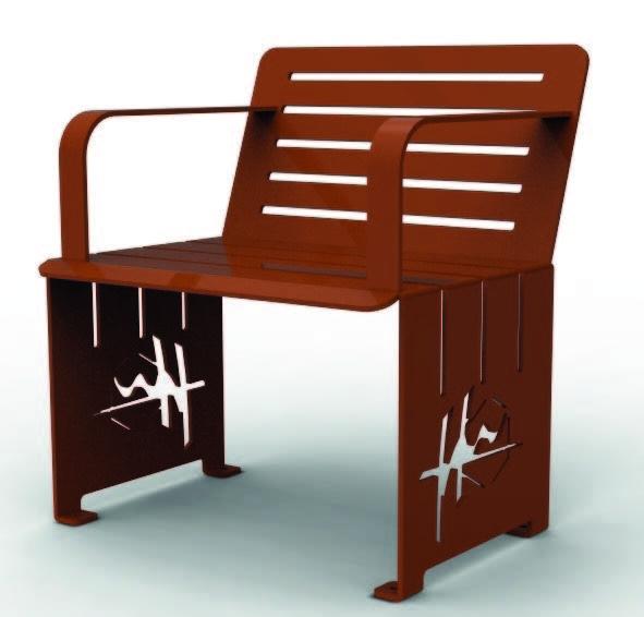 Fauteuil Connivence - acier découpé au laser - accoudoirs et motif personnalisable_0