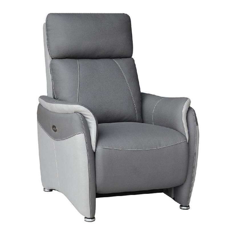 FAUTEUIL RELAX ÉLECTRIQUE CABRIES ZÉRO GRAVITÉ MICROFIBRE PLOMB / GRIS PERLE_0