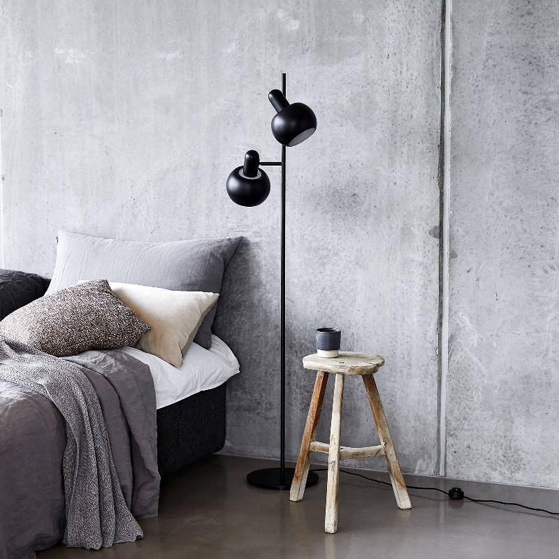 FRANDSEN BF20 LAMPADAIRE À 2 LAMPES, NOIR MAT