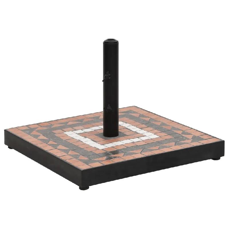Helloshop26 - Base de parasol carrée réglable 40 x 40 x 28 cm poids robuste style classique en fer terre cuite 02_0047374 - 3000234738752_0