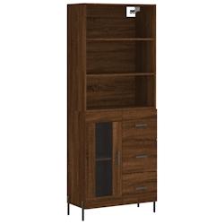 Helloshop26 - Buffet bahut commode armoire meuble de rangement organisateur cuisine salle de séjour salon haut 69,5 x 34 x 180 cm 02_0033899 - 300021_0
