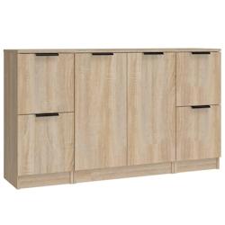 Helloshop26 - Buffet bahut commode armoire meuble de rangement organisateur cuisine salle de séjour salons 3 pcs sonoma bois 02_0037110 - 30002132182_0