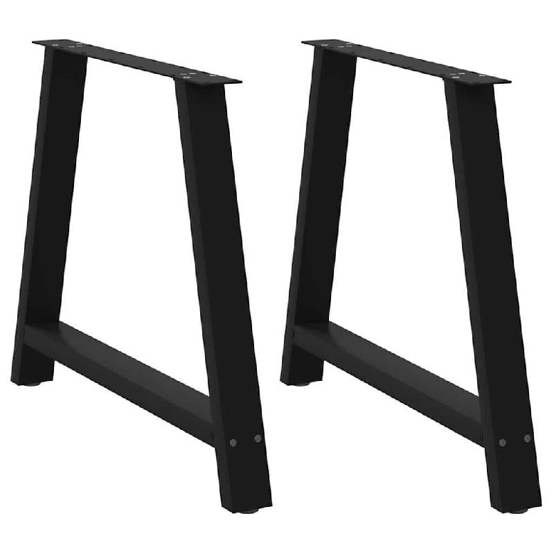 Helloshop26 - Lot de 2 pieds de table à manger en forme de A 100 x 72 cm avec niveleurs réglables design moderne en acier noir 02_0057140 - noir aci_0