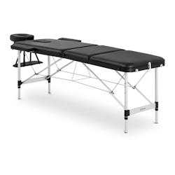 Helloshop26 - Table de massage pliante cadre aluminium revêtement : PVC noire 14_0003636 - 3000234098986_0