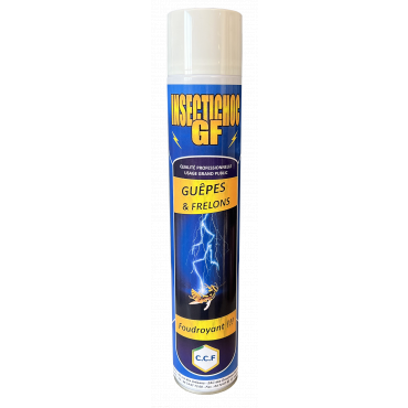 INSECTICHOC GF Insecticide choc guêpes et frelons, débit puissant, 750 ml - Destruction des nids en toute sécurité avec effet choc et rémanent_0