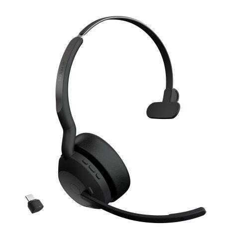 JABRA EVOLVE2 55 CASQUE SANS FIL ARCEAU BUREAU/CENTRE D'APPELS USB TYPE-C BLUETOOTH SOCLE DE CHARGEMENT