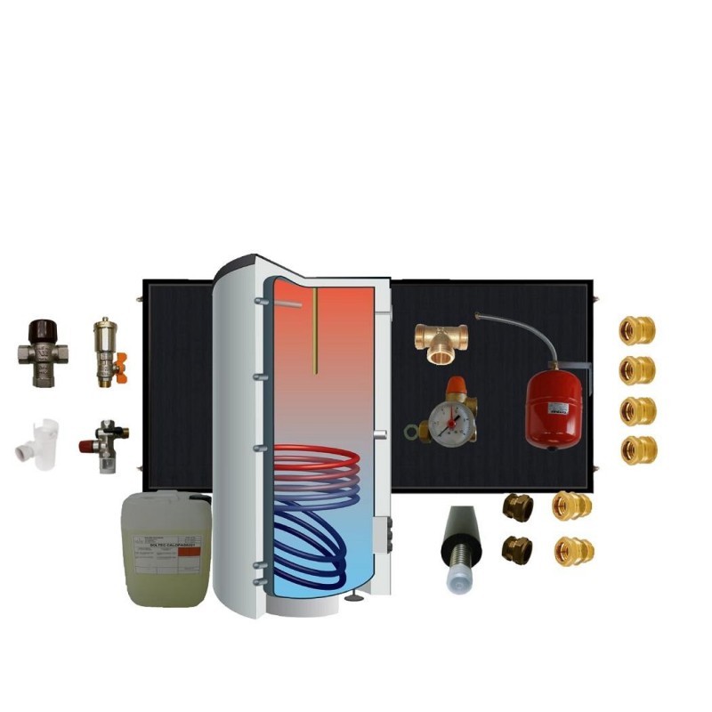 Kit chauffe-eau solaire thermosiphon TWS150L - ballon vertical 150L & panneau horizontal 1.90m²_0