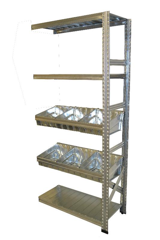 KIT SUIVANT RAYONNAGE 2 BACS MODULAIRES L.900 X P.400 MM