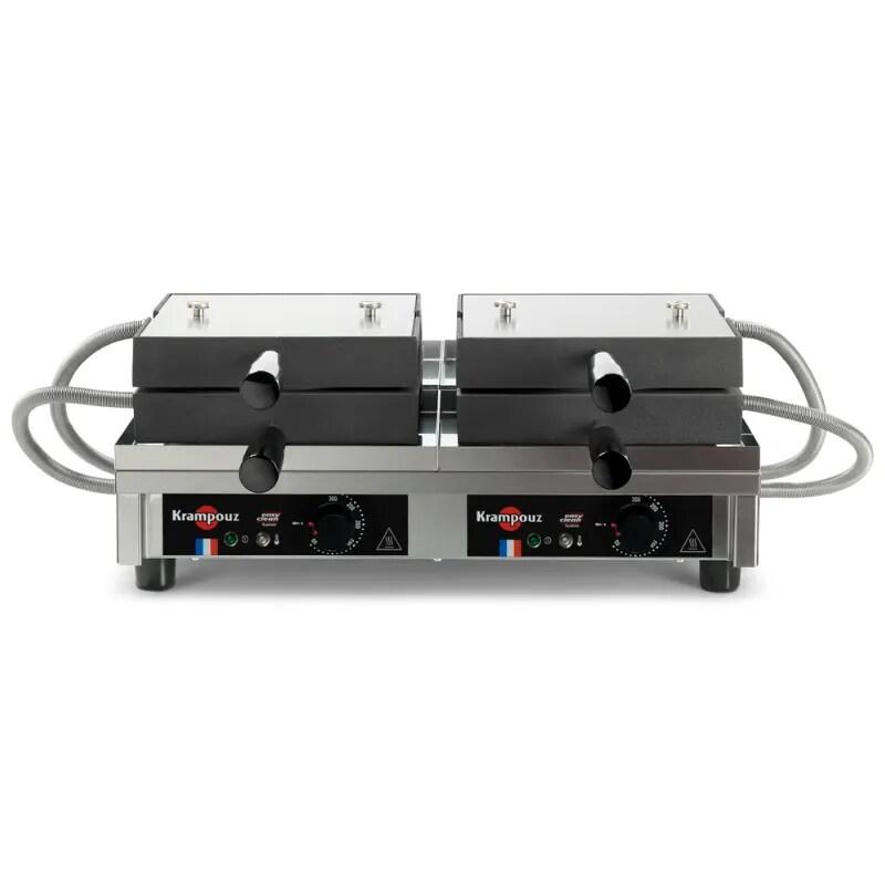 Krampouz Gaufrier 4x6 Liège Paty 180° double - argenté WECAGB_0