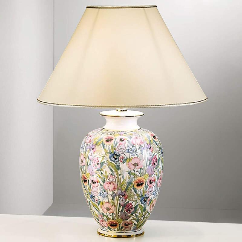 AUSTROLUX LAMPE DE TABLE GIARDINO PANSE 50 CM CÉRAMIQUE DORÉE