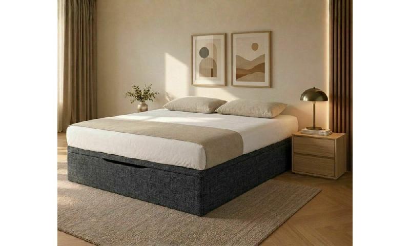 LIT COFFRE MAXIMO  GRIS ANTHRACITE 140X190 CM