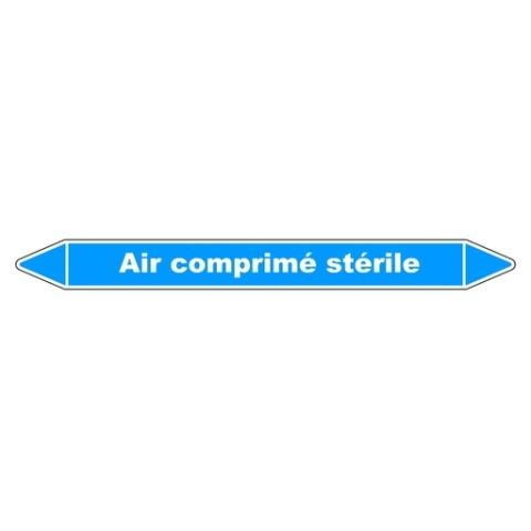 LOT DE 3 - MARQUEUR DE TUYAUX - AIR COMPRIMÉ STÉRILE - VINYLE LAMINÉ 355 X 37 MM