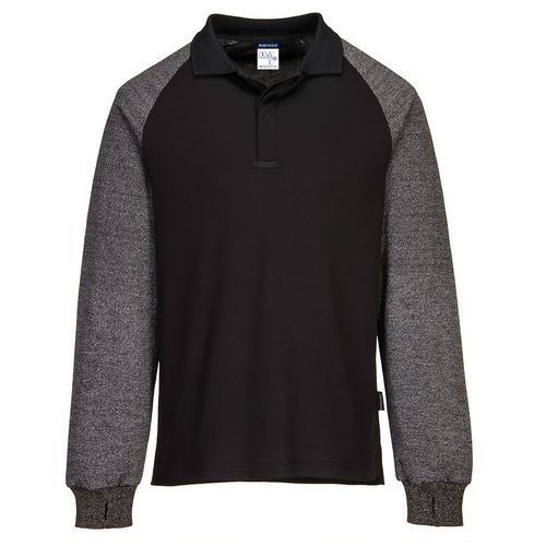 POLO À MANCHES RÉSISTANTES AUX COUPURES CR15 NOIR XL - PORTWEST