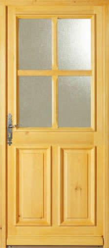 Portes d'entrée battantes en bois traditionnel - Large choix d'essences et traitement IFH_0