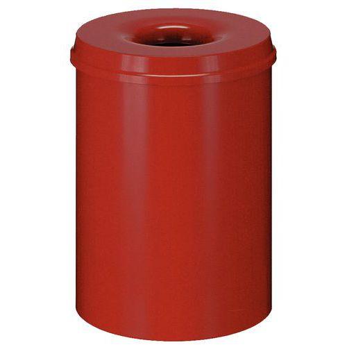 POUBELLE MÉTAL RÉSISTANT AU FEU - 110 L ROUGE - VEPABINS