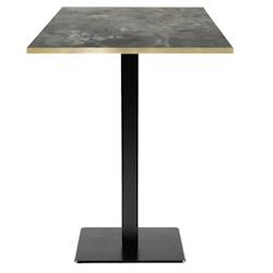 Restootab - Mange-debout 60x60cm - modèle Milan pierre métallisée chants laiton - gris TB-MILFF-6060M-P.METAL-LAI_0