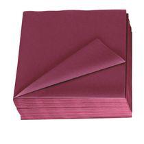 SERVIETTES DE TABLE UNIES EN OUATE LOTUS COULEUR 39 X 39 CM BORDEAUX