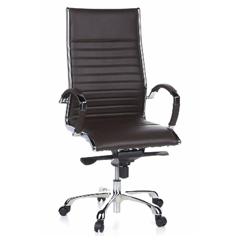Siège de bureau / Fauteuil de direction PARMA 20, cuir marron, chromé hjh OFFICE - marron cuir 660520_0