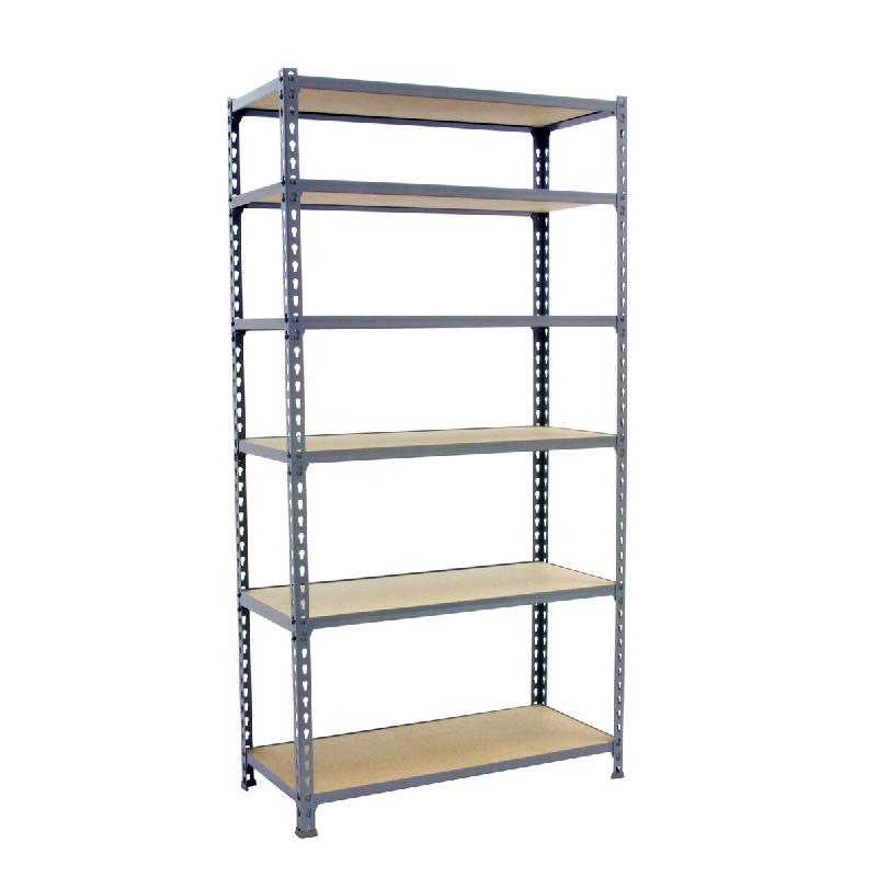 SimonRack Étagère Rangement 2500x1200x300 mm, 6 niveaux, plateaux en bois, charge 200 kg par niveau, Gris - Maderclick - métal 8425437077654_0
