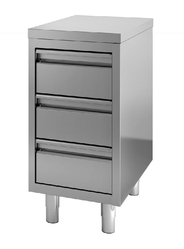 Table de travail inox - compact avec tiroirs - 400x700 mm - Référence 7452.0500_0