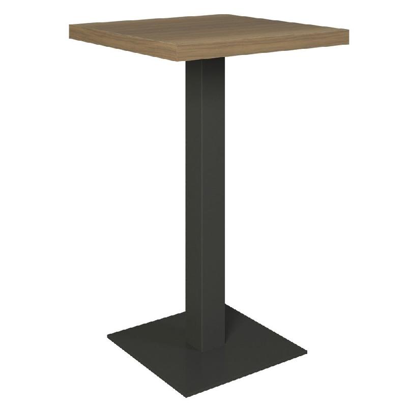 Table mange debout Cage noir plateau olivier 70x70x111cm_0