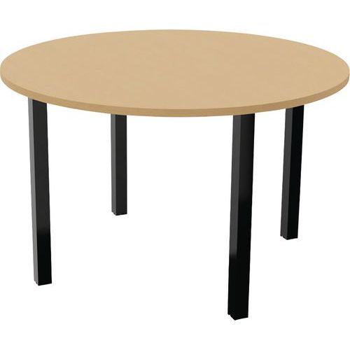TABLE RÉUNION ARCHE Ø 120 CM 4 PIEDS HÊTRE / NOIR - BURONOMIC