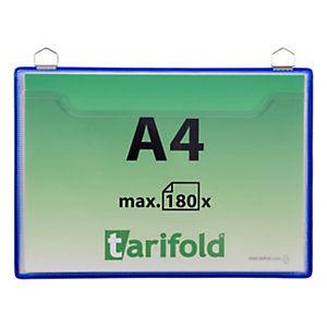 Tarifold Porte brochures mural A4 paysage avec 2 anses en PVC rigide –  cadre Bleu_0