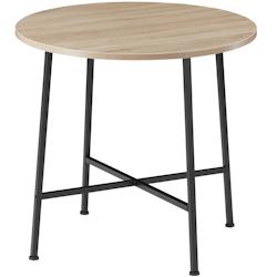 Tectake Table de salle à manger industrielle Ronde Ennis 80x76cm - Bois clair industriel, Chêne Sonoma - 404337 - marron Bois manufacturé 404337_0