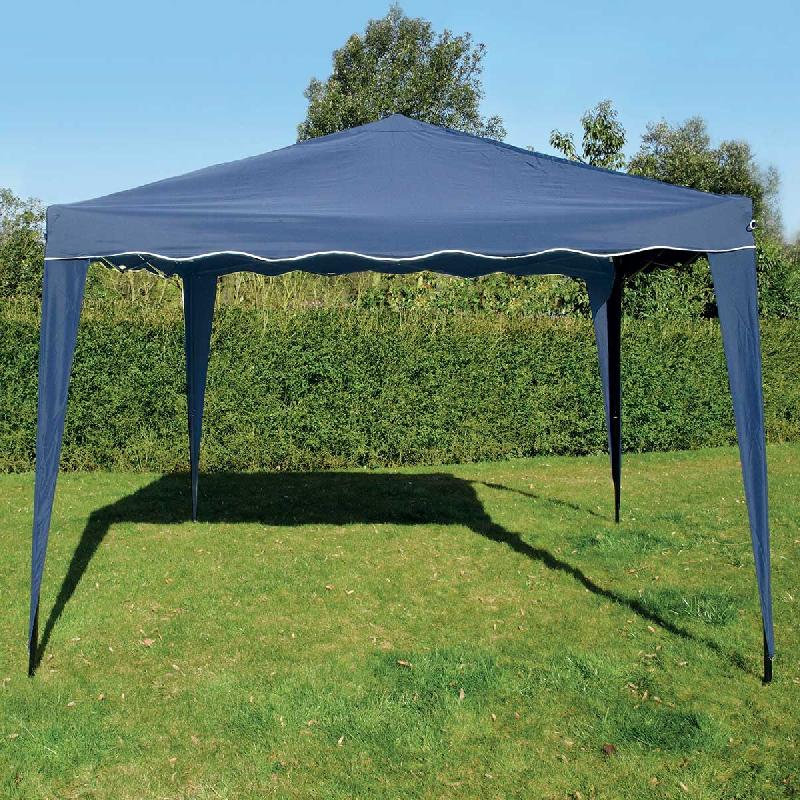 Tente pliante 3x3m - 160 g/m² bleu - Structure en acier - Réglable sur 5 hauteurs_0