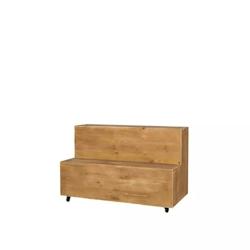 TRADIS Présentoir fleuriste à roulettes, 2 niveaux, bois massif - marron Bois massif 3701468412950_0