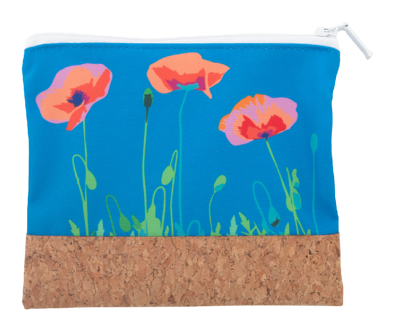 Trousse de toilette zippée sur mesure en polyester et liège naturel - Impression sublimation - Minimum 50 pièces_0