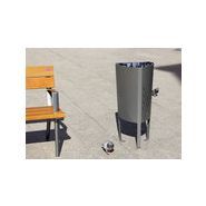 Poubelle publique Up60 - corbeille p77 - Novatilu - 77 litres - acier zingué - noir_0